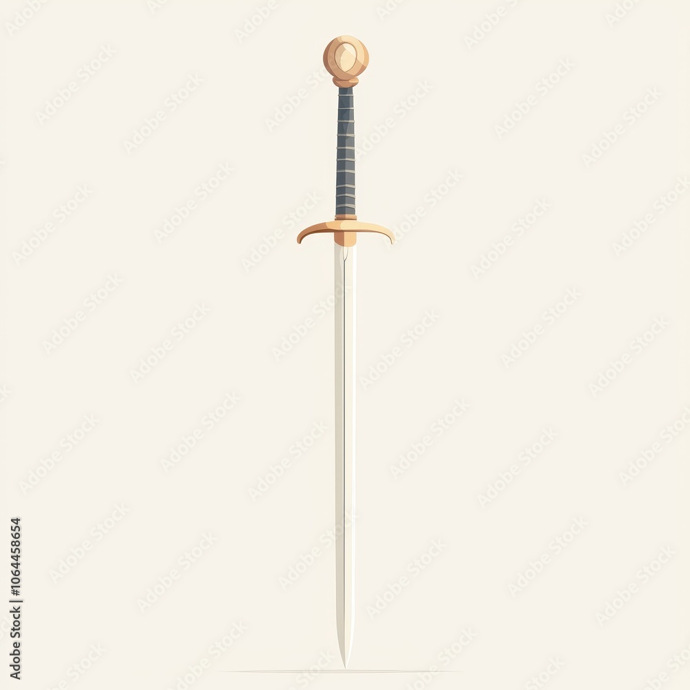 Smooth Illustrated Fencing Sword with Flat Edges Smooth Illustrated Fencing Sword with Flat Edges
