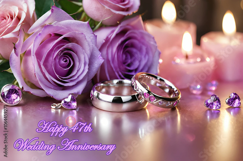 Happy 47th wedding anniversary. 47 years anniversary celebration. 