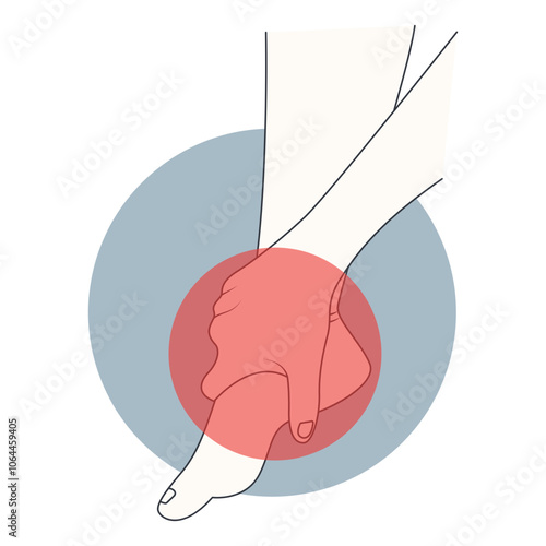 Illustration of Pain on Hand and Leg. Flat Vector Graphic Design.