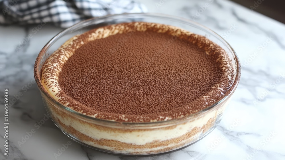 Classic Italian Tiramisu Dessert in Glass Dish Classic Italian Tiramisu Dessert in Glass Dish