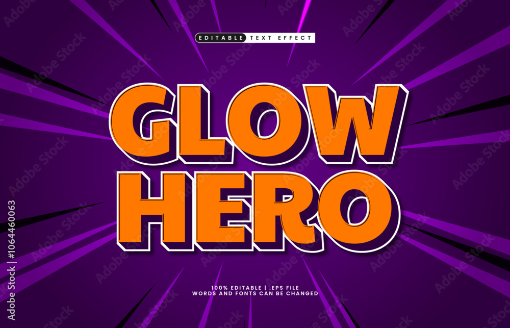 glow hero editable text effect with a kids and happy text style glow hero editable text effect with a kids and happy text style