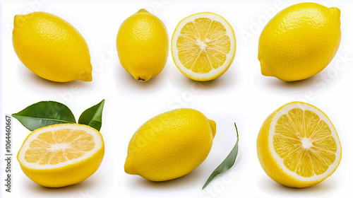 Wallpaper Mural Lemon with leaf isolated on white background. Collection Torontodigital.ca