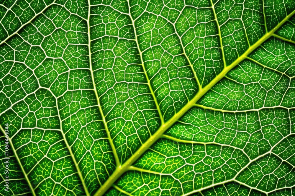 Detailed Macro Close-Up of a Green Leaf with Intricate Vein Structure and Natural Texture for Nature and Botanical Photography Detailed Macro Close-Up of a Green Leaf with Intricate Vein Structure and Natural Texture for Nature and Botanical Photography