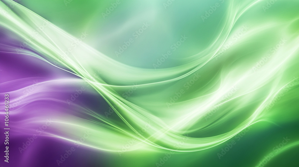 Naklejka premium Delicate aurora in green and purple soft glow background