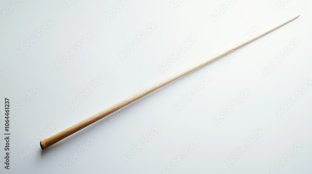 Minimalist Wooden Stick on White Background Minimalist Wooden Stick on White Background