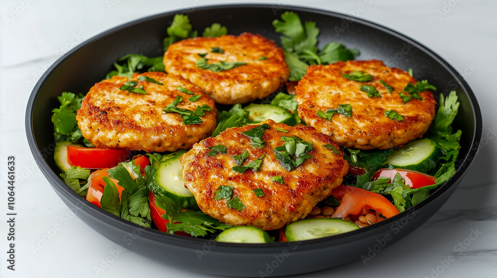 Lentil and curry Burger in a pan to be cooked Lentil and curry Burger in a pan to be cooked