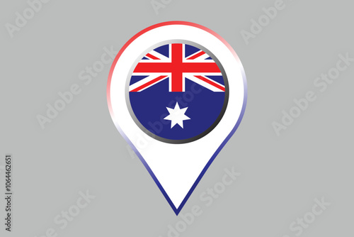 Free Download Australia flag with location sign, Flag of Australia national country symbol illustration Vector, Rectangle Australia flag illustration, Flat vector illustration
 - GFXLoad