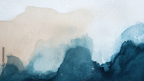 Abstract horizontal watercolor background. Hand drawn vector texture. Brush stroked painting pastel color watercolour