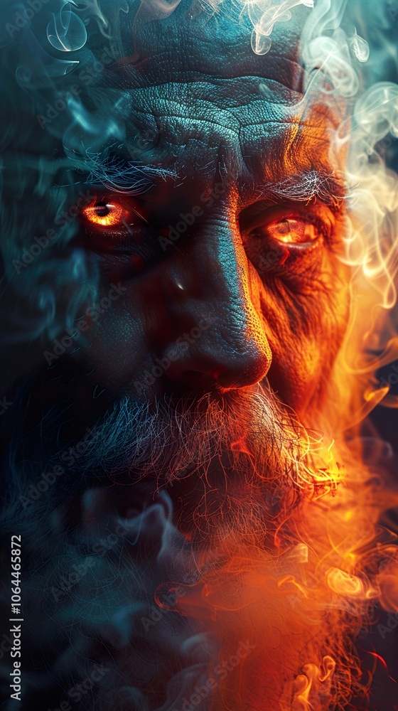 Intense Gaze: A Portrait of Fire and Smoke Intense Gaze: A Portrait of Fire and Smoke