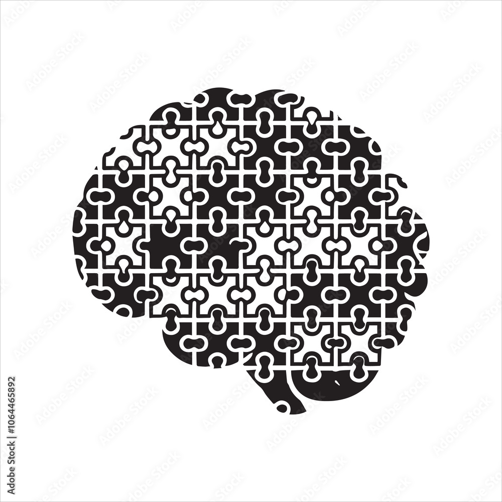 Human Brain Vector illustration in black and white Human Brain Vector illustration in black and white