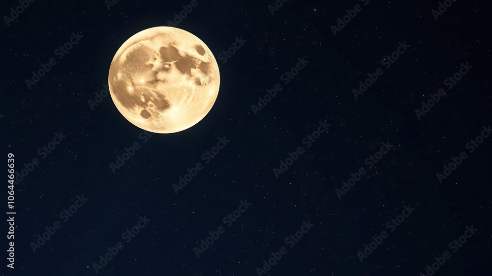 Fototapeta premium An awe-inspiring shot of a star-filled night sky with a large full moon dominating the frame and radiating an otherworldly glow, stars, universe