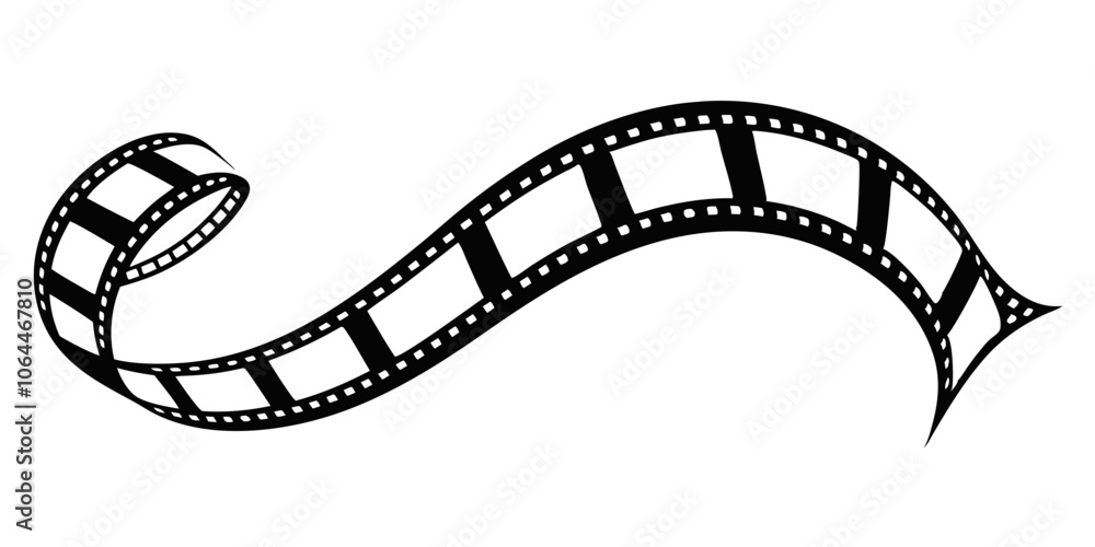 Fototapeta premium Film strip silhouette vector illustration 