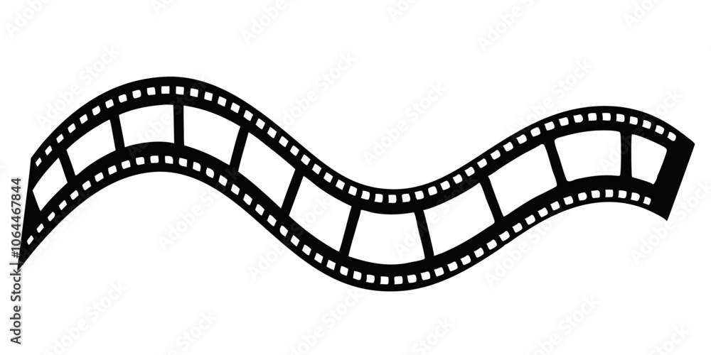 Fototapeta premium Film strip silhouette vector illustration 