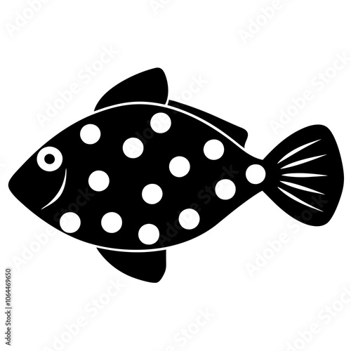 Harlequin filefish silhouette vector illustration