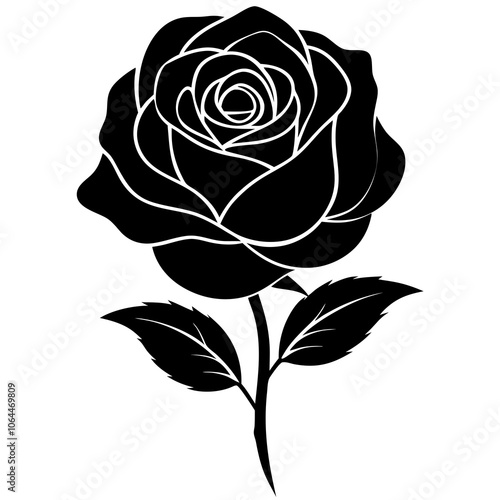 Rose silhouette vector illustration