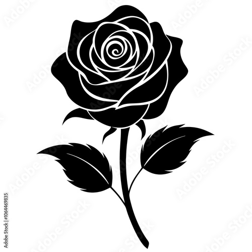 Rose silhouette vector illustration