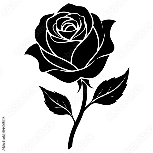 Rose silhouette vector illustration