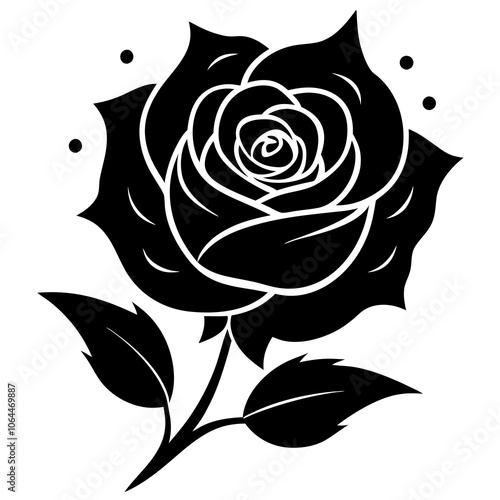 Rose silhouette vector illustration