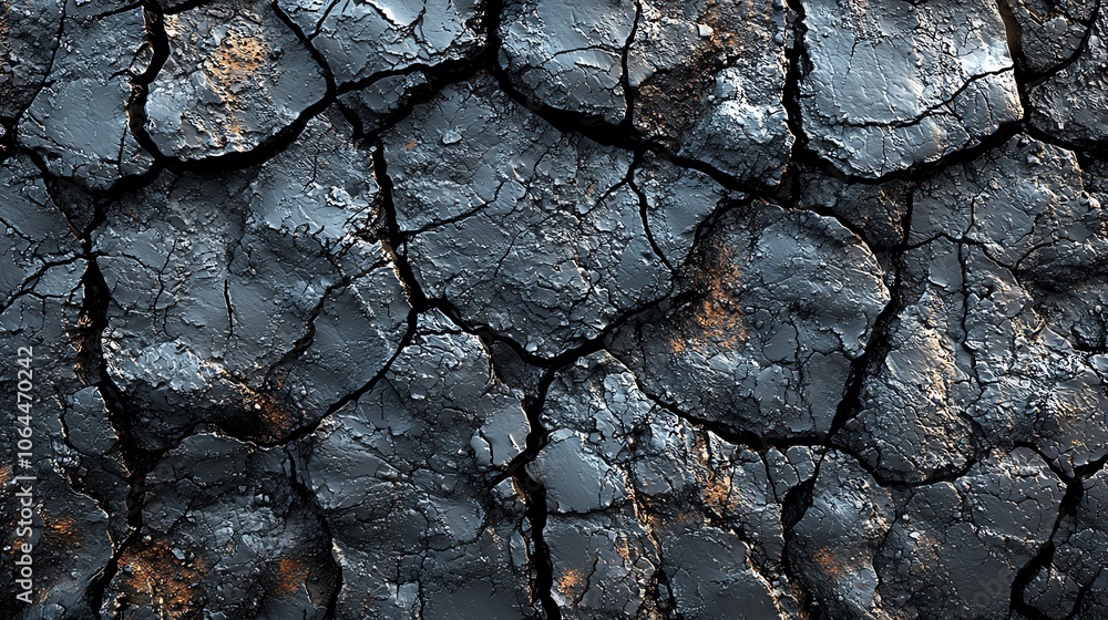 Cracked earth texture in close-up view