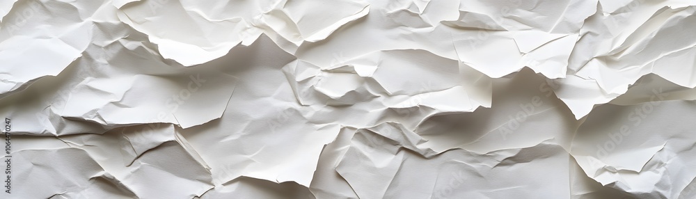 Obraz premium Abstract Wrinkled White Paper Texture