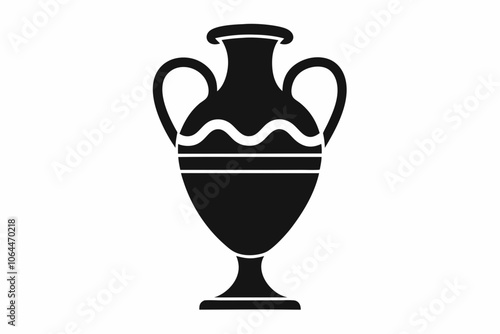 Vector illustration of Ancient Greek vase silhouette. 