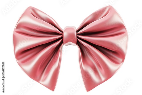 A pink bow isolated on a white background