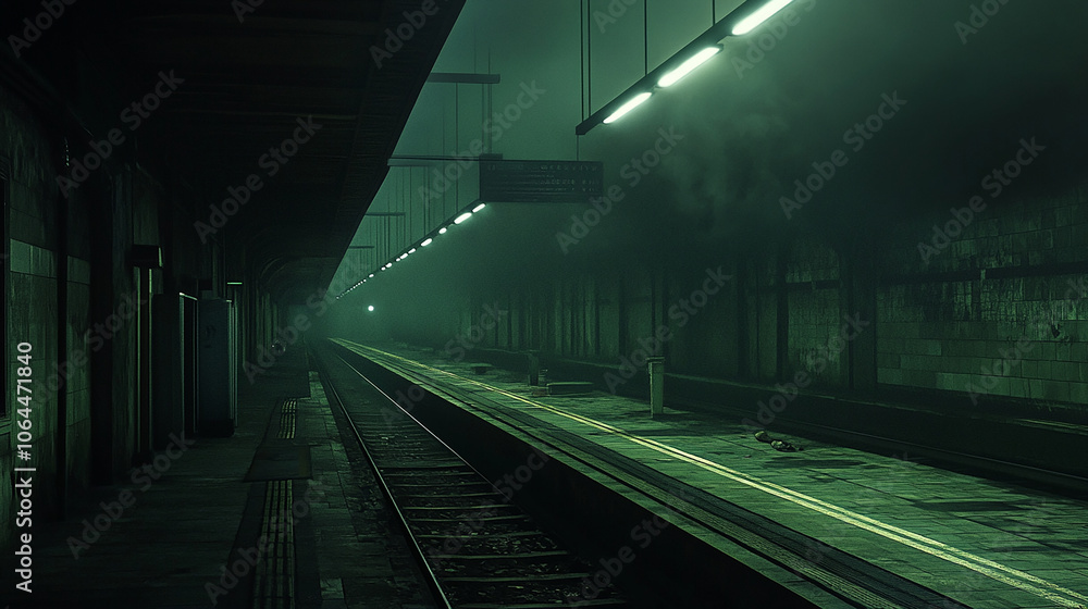 Desolate Train Platform Mysterious and Dark Desolate Train Platform Mysterious and Dark