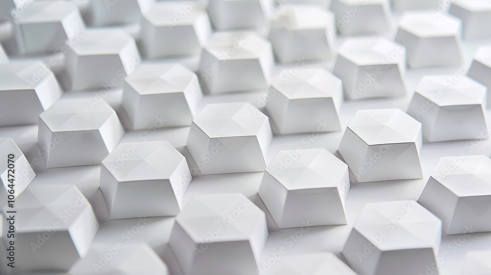 Obraz premium Array Geometry with White Background - a precise and elegant visual. The array geometry on a white backdrop presents a sophisticated and captivating sight.