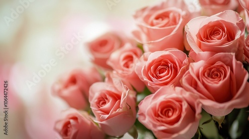 Bouquet of roses with floral backdrop. Ideal for celebrations. Romantic florals.