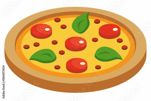 delicious, testy pizza isolated with olive and pepper