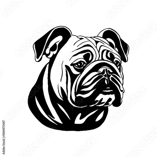 bulldog line art outline illustration