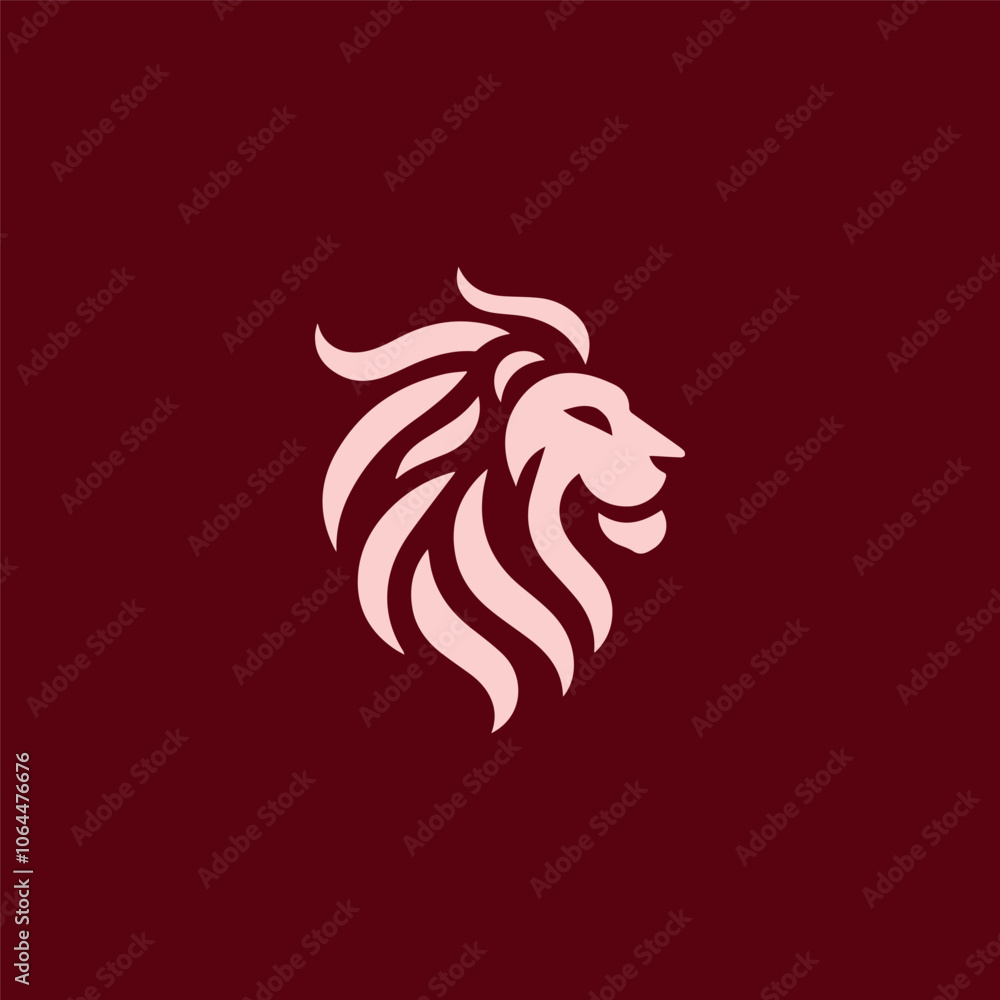 Fototapeta premium Fire lion head logo