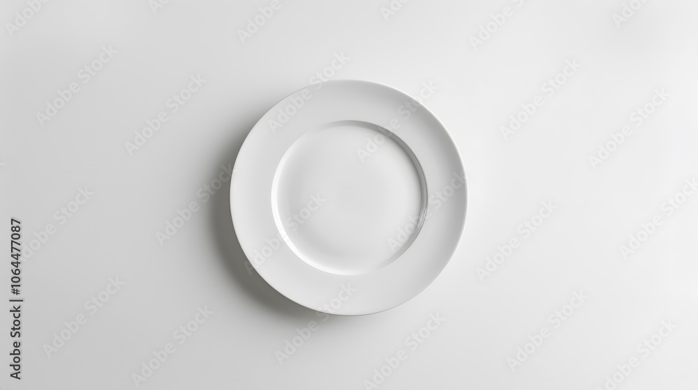 Empty white ceramic round plate isolated on white background. Empty white ceramic round plate isolated on white background.