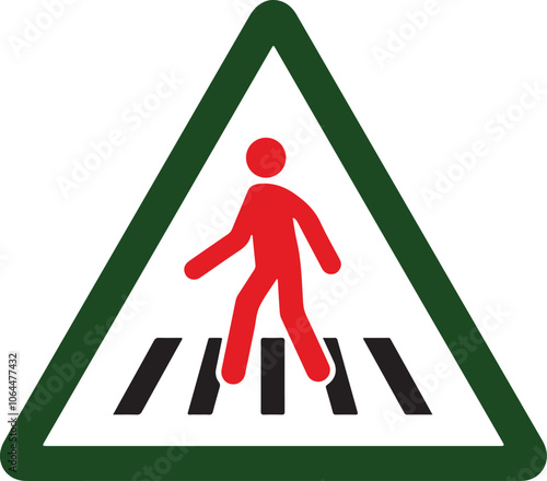 Pedestrian crossing sign cautionary vector image road crossing sign vector