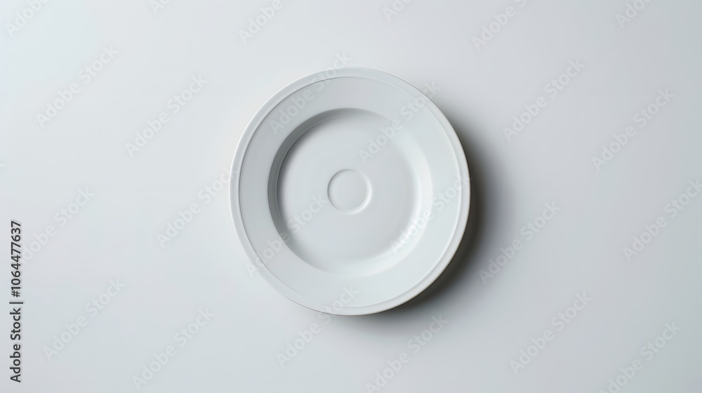 Empty white ceramic round plate isolated on white background. Empty white ceramic round plate isolated on white background.