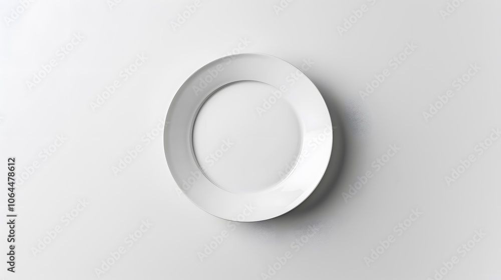 Empty white ceramic round plate isolated on white background. Empty white ceramic round plate isolated on white background.