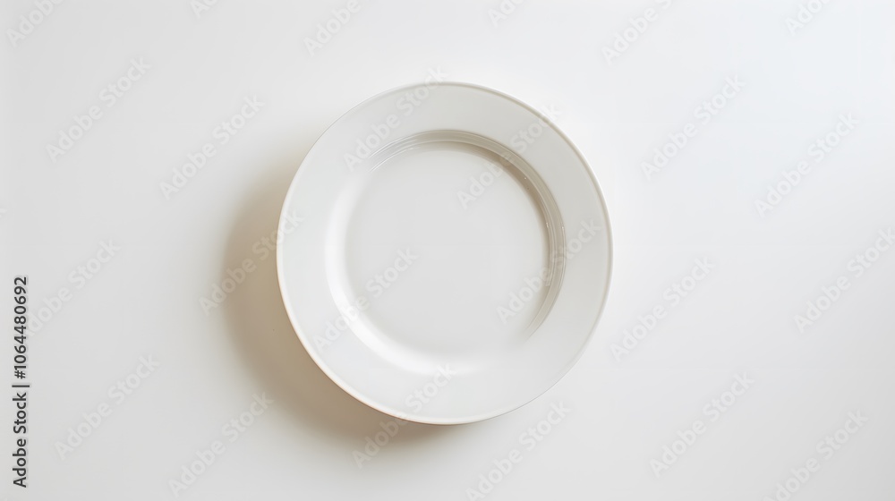 Empty white ceramic round plate isolated on white background. Empty white ceramic round plate isolated on white background.