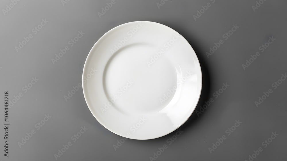 Empty white ceramic round plate isolated on white background. Empty white ceramic round plate isolated on white background.