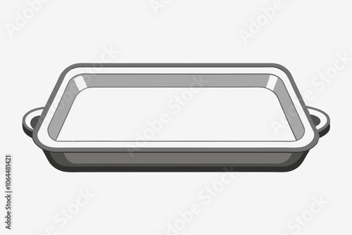  empty food tray metal rectangular kitchen item