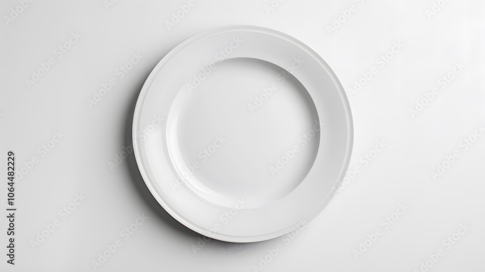 Empty white ceramic round plate isolated on white background. Empty white ceramic round plate isolated on white background.