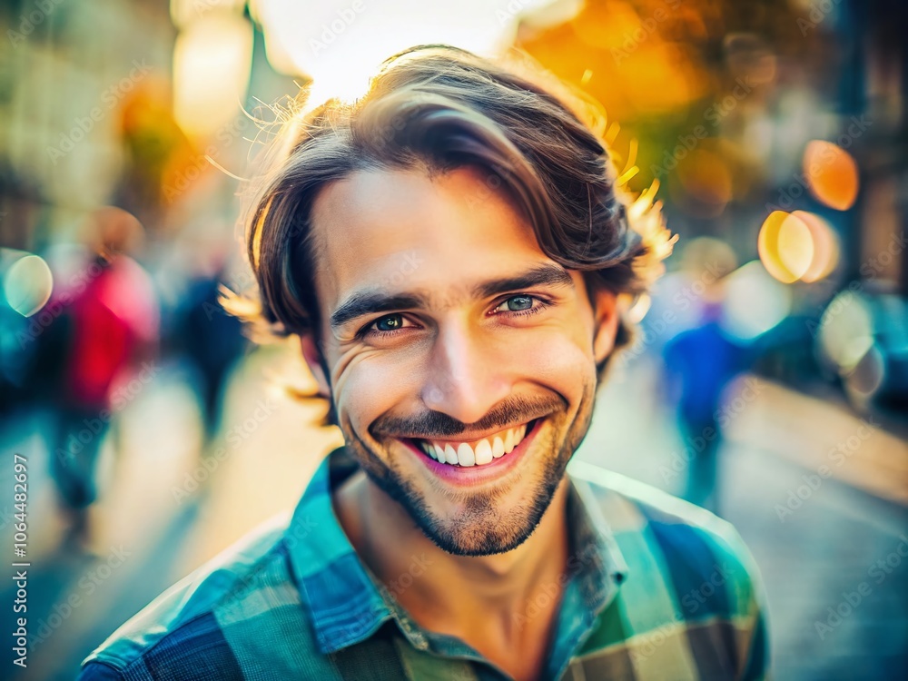 Breezy smile, tilted portrait. Dreamy, soft-focus details. Breezy smile, tilted portrait. Dreamy, soft-focus details.