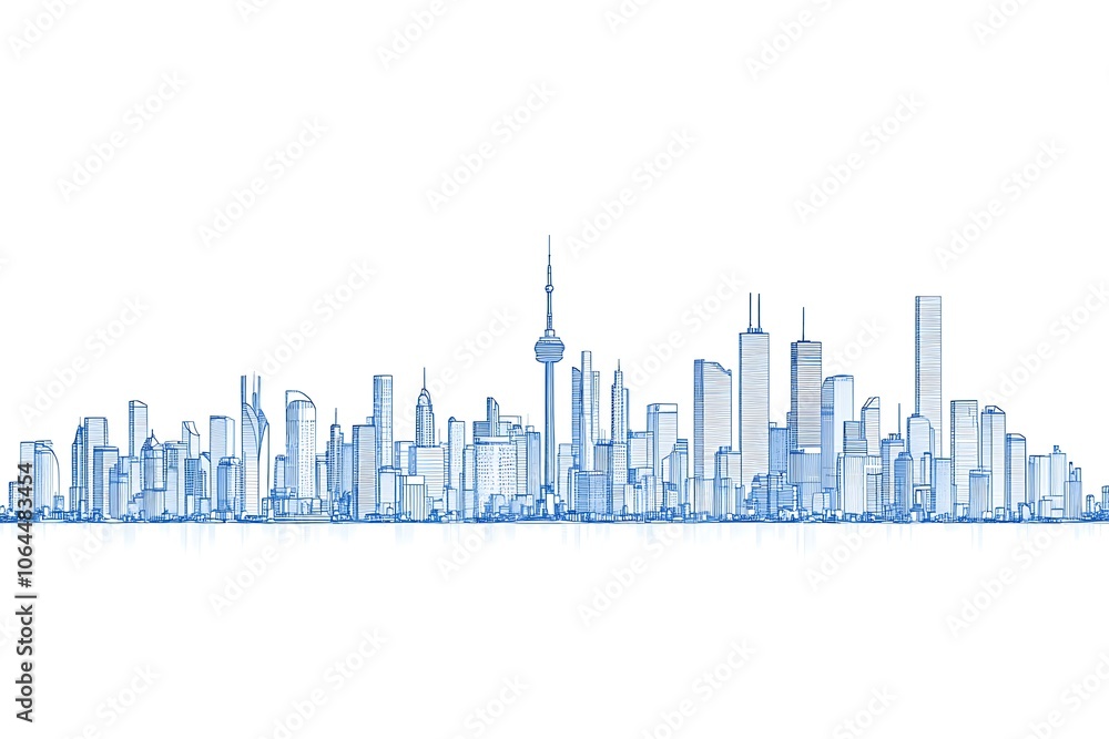 Obraz premium city, panorama, 3d illustration.