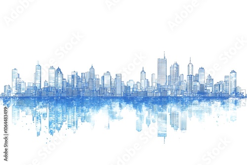 city, panorama, 3d illustration.