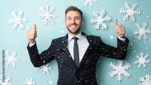 Snowflake Cheer: A jubilant...
