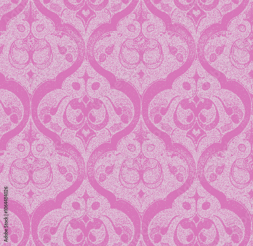 Seamless vintage pattern with floral motifs. Based on a traditional oriental textiles.