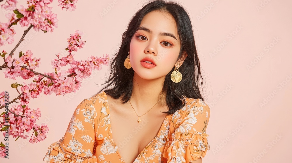 Beauty in Bloom Against a Soft Pink Background Beauty in Bloom Against a Soft Pink Background