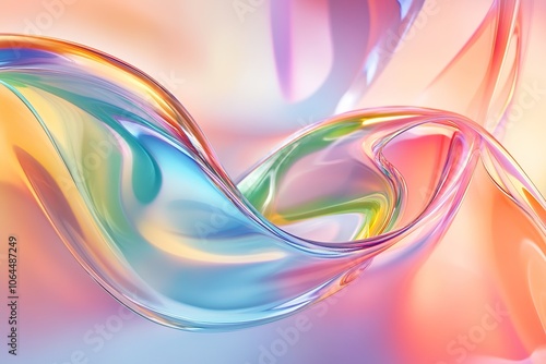 Colorful abstract swirl with glass-like texture and vibrant hues