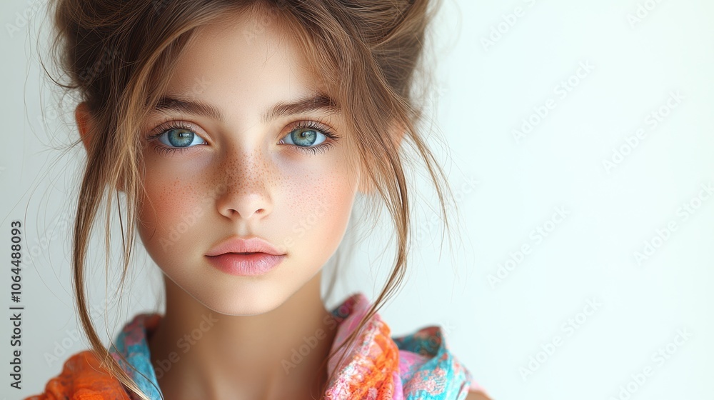 Portrait of Young Girl with Bright Eyes Portrait of Young Girl with Bright Eyes