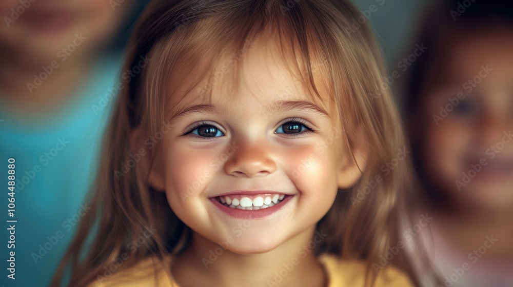 Smiling Girl in Classroom Setting Smiling Girl in Classroom Setting