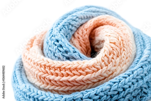 Warm winter scarf. Isolated on white background.